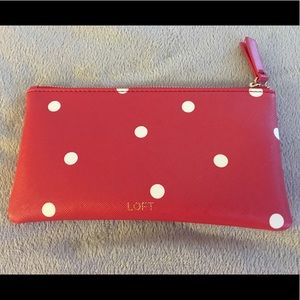 LOFT polka dot clutch